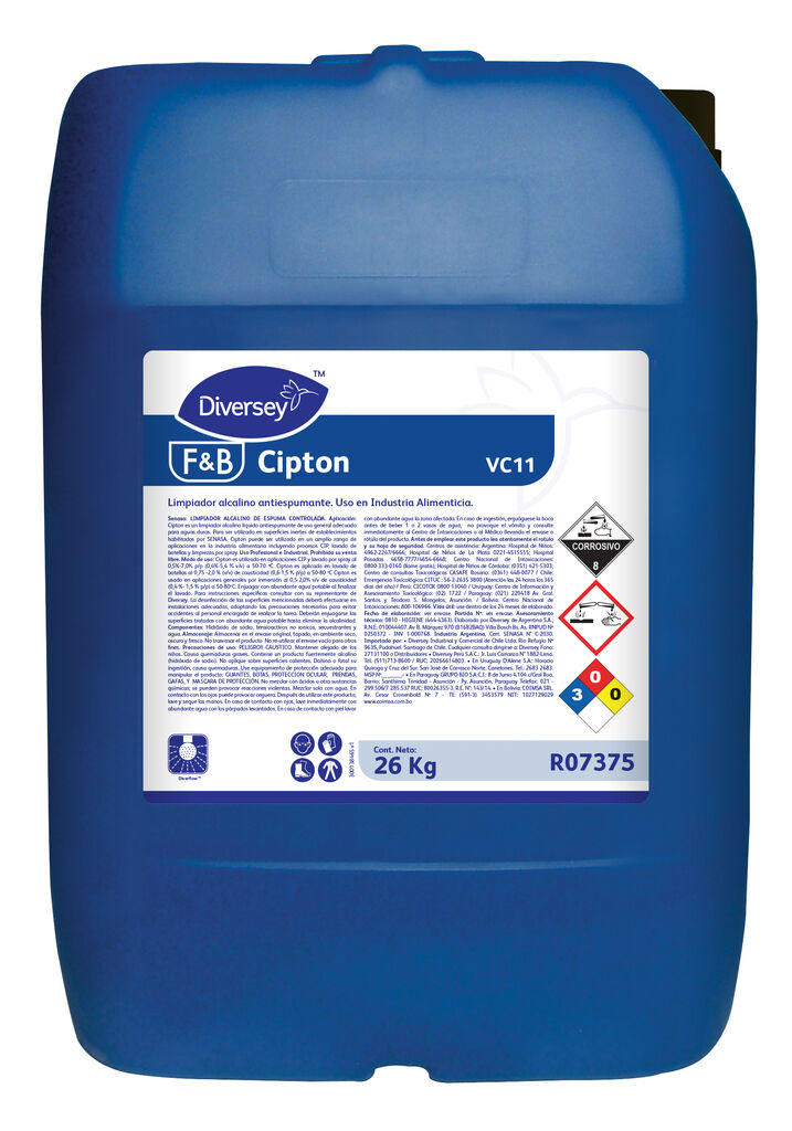 CIPTON VC11 26kg - LIMPIADOR ALCALINO DE ESPUMA CONTROLADA APTO PARA AGUAS DURAS
